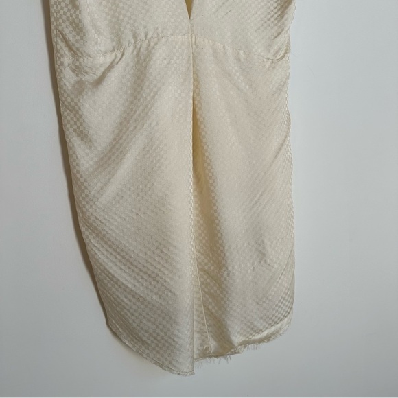 AQC Silk Checkered Dress Ivory Size 1 / Small - Picture 6 of 9